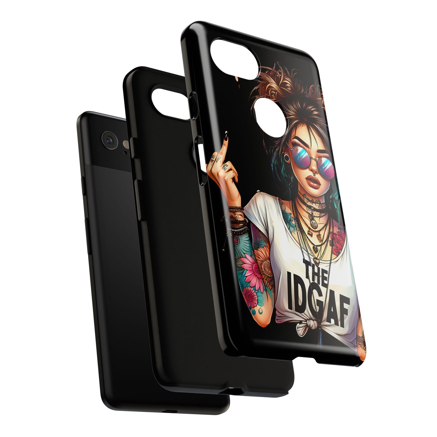 IDGAF Tough Phone Case - Edgy Tattoo Design for Bold Personalities
