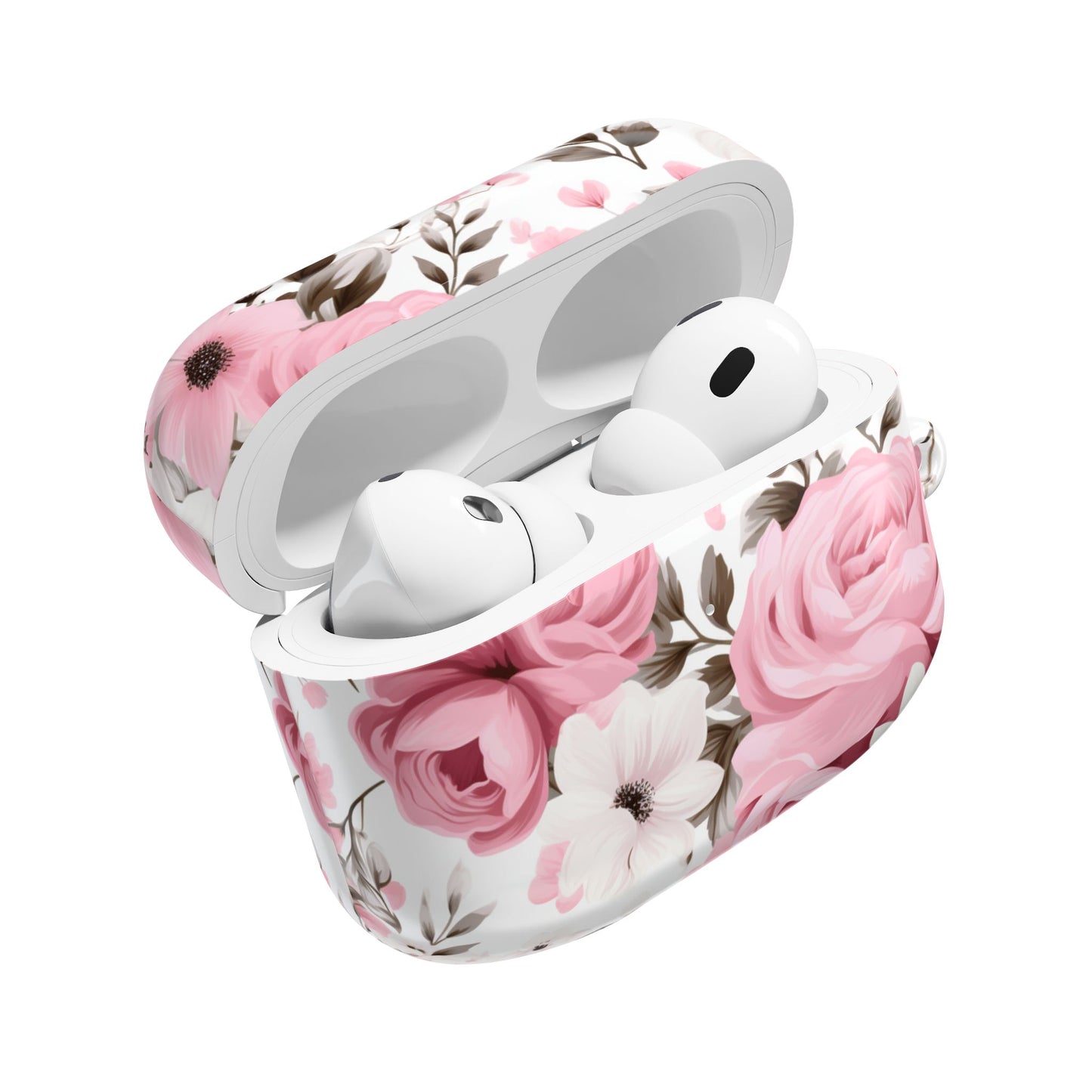Floral AirPod Case – Stylish Pink Rose Design for Music Lovers Romantic Florals, Everyday Function