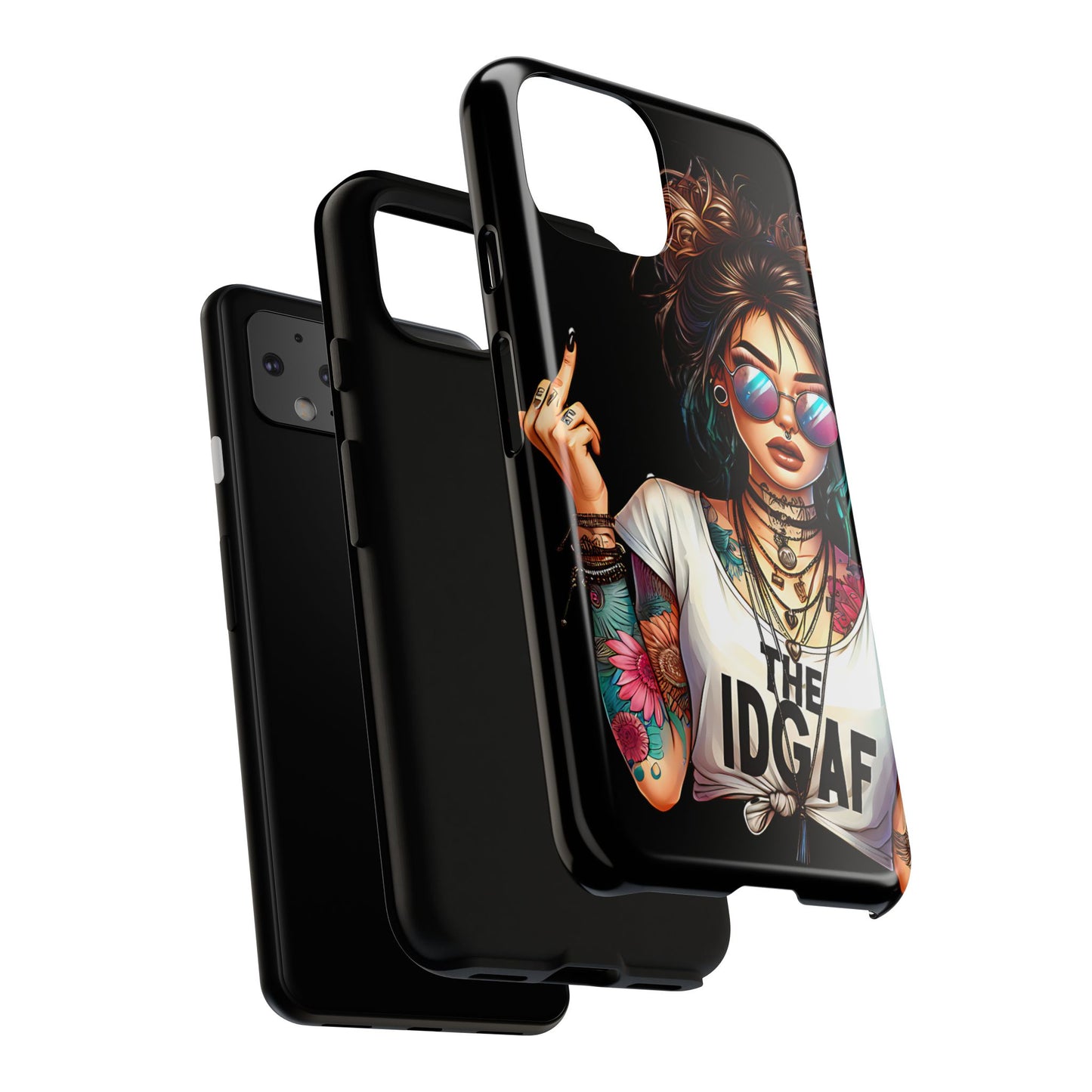 IDGAF Tough Phone Case - Edgy Tattoo Design for Bold Personalities