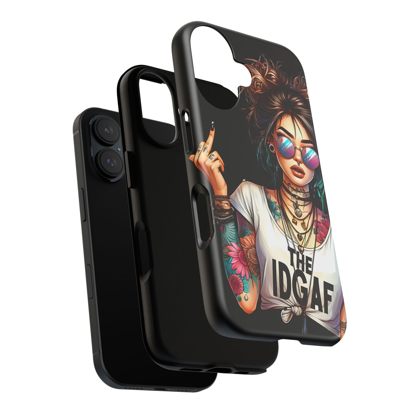 IDGAF Tough Phone Case - Edgy Tattoo Design for Bold Personalities