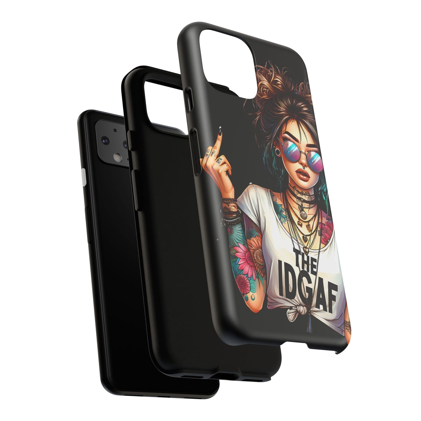 IDGAF Tough Phone Case - Edgy Tattoo Design for Bold Personalities