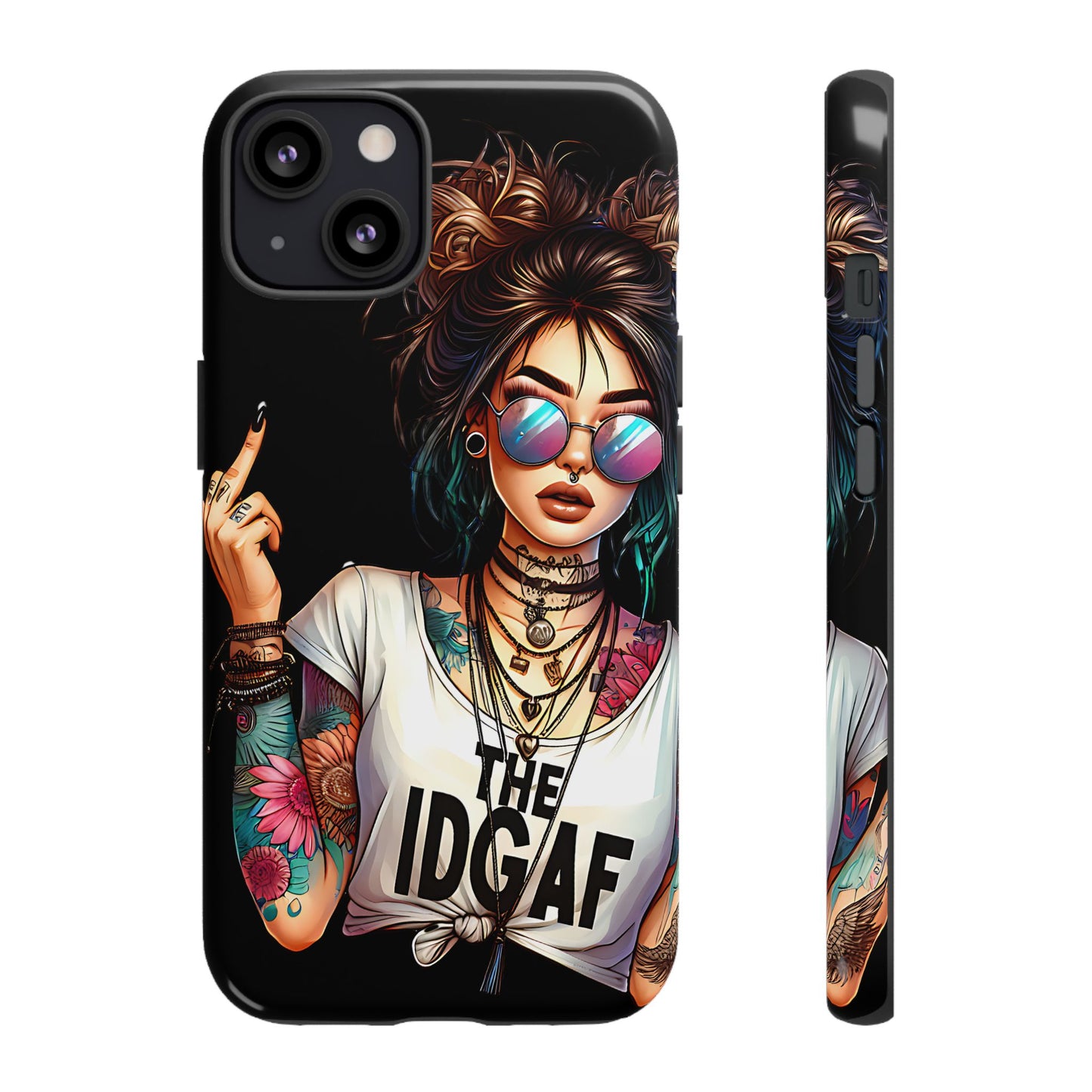 IDGAF Tough Phone Case - Edgy Tattoo Design for Bold Personalities