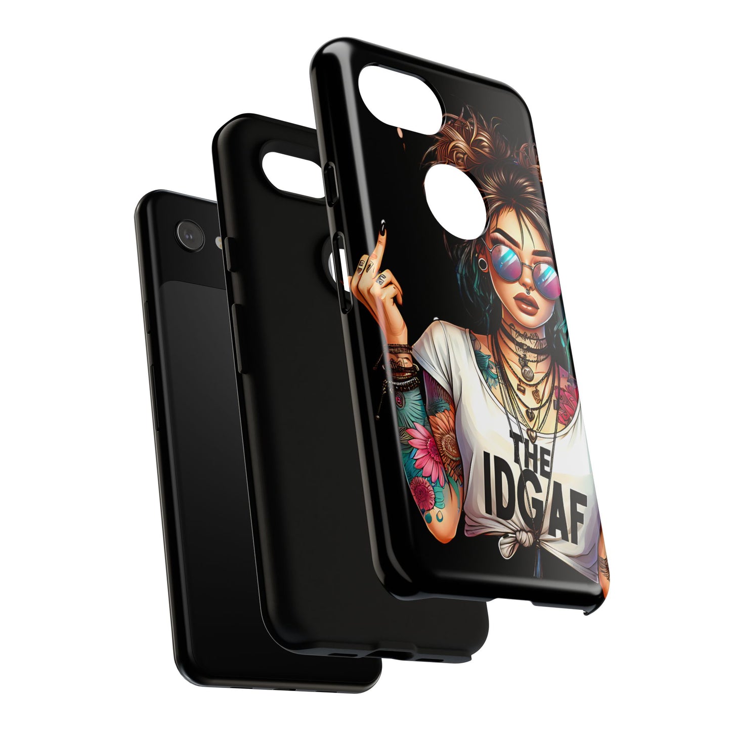 IDGAF Tough Phone Case - Edgy Tattoo Design for Bold Personalities