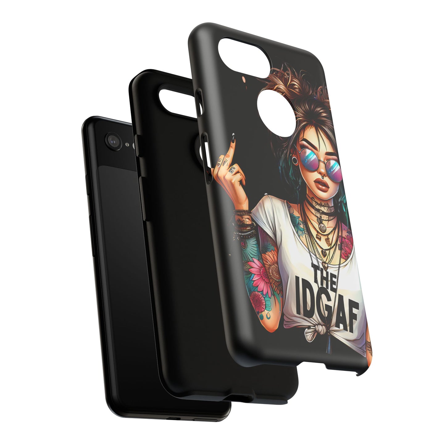 IDGAF Tough Phone Case - Edgy Tattoo Design for Bold Personalities