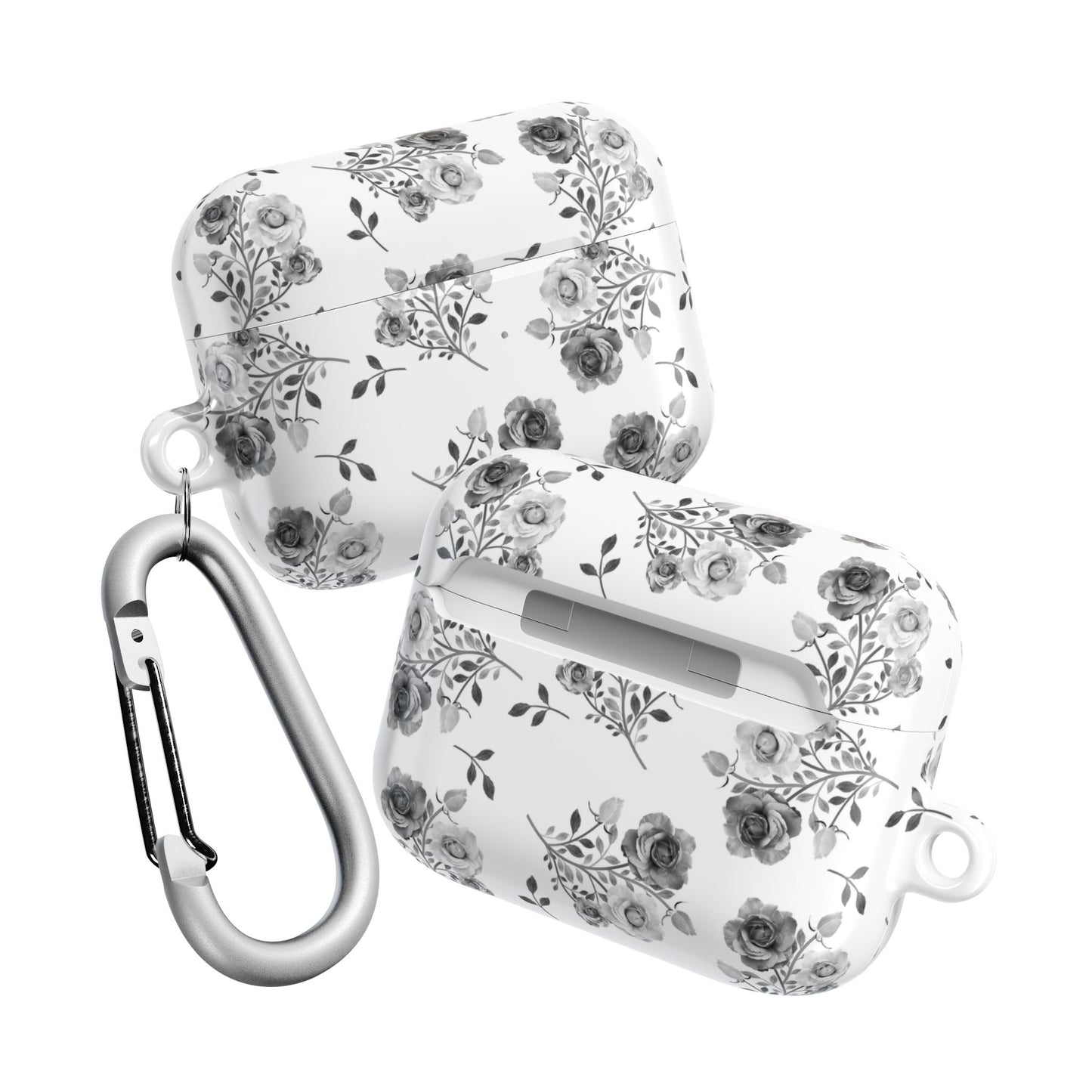 Black & White Floral AirPod Case – Classic, Chic & Timeless