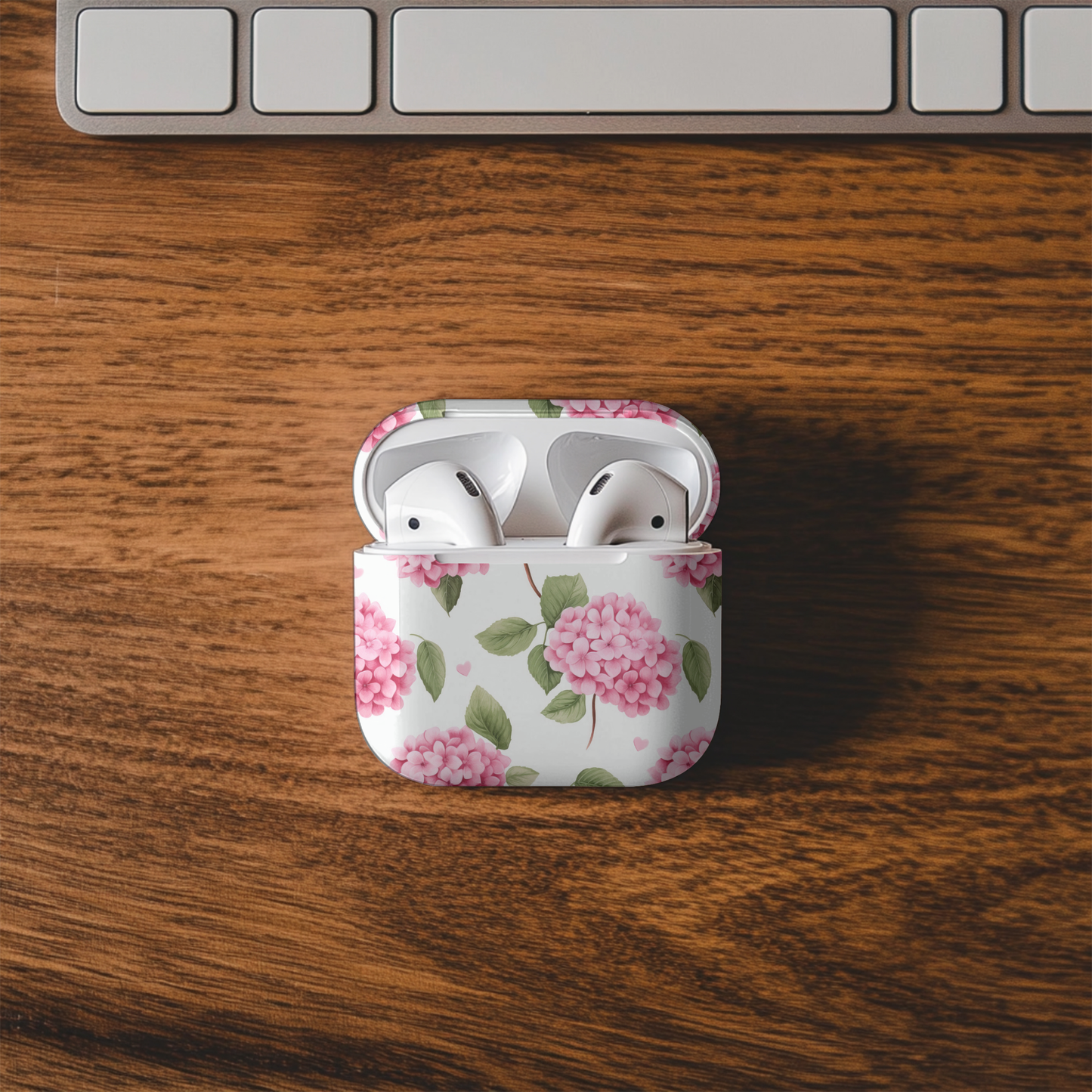 Bright Pink Hydrangea AirPod Case – Floral, Fun & Fabulous