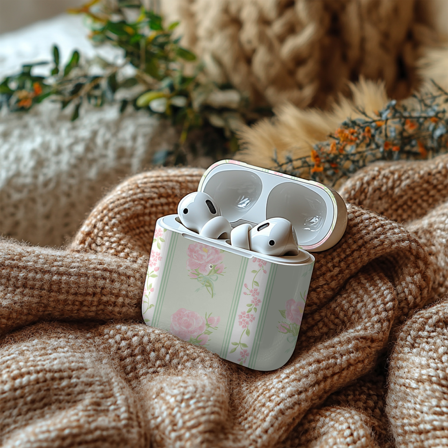 Floral Vintage AirPod Case – Stylish Protective Cover for EarPods Vintage Vibes, Modern Protection