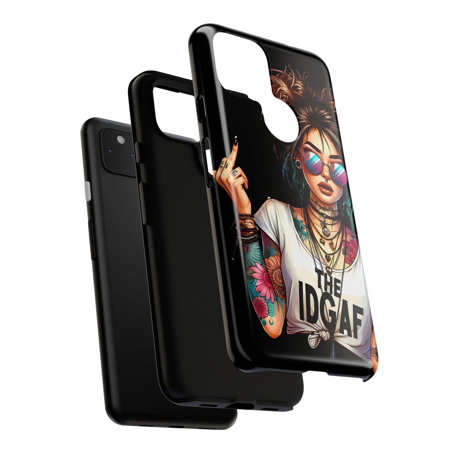 IDGAF Tough Phone Case - Edgy Tattoo Design for Bold Personalities