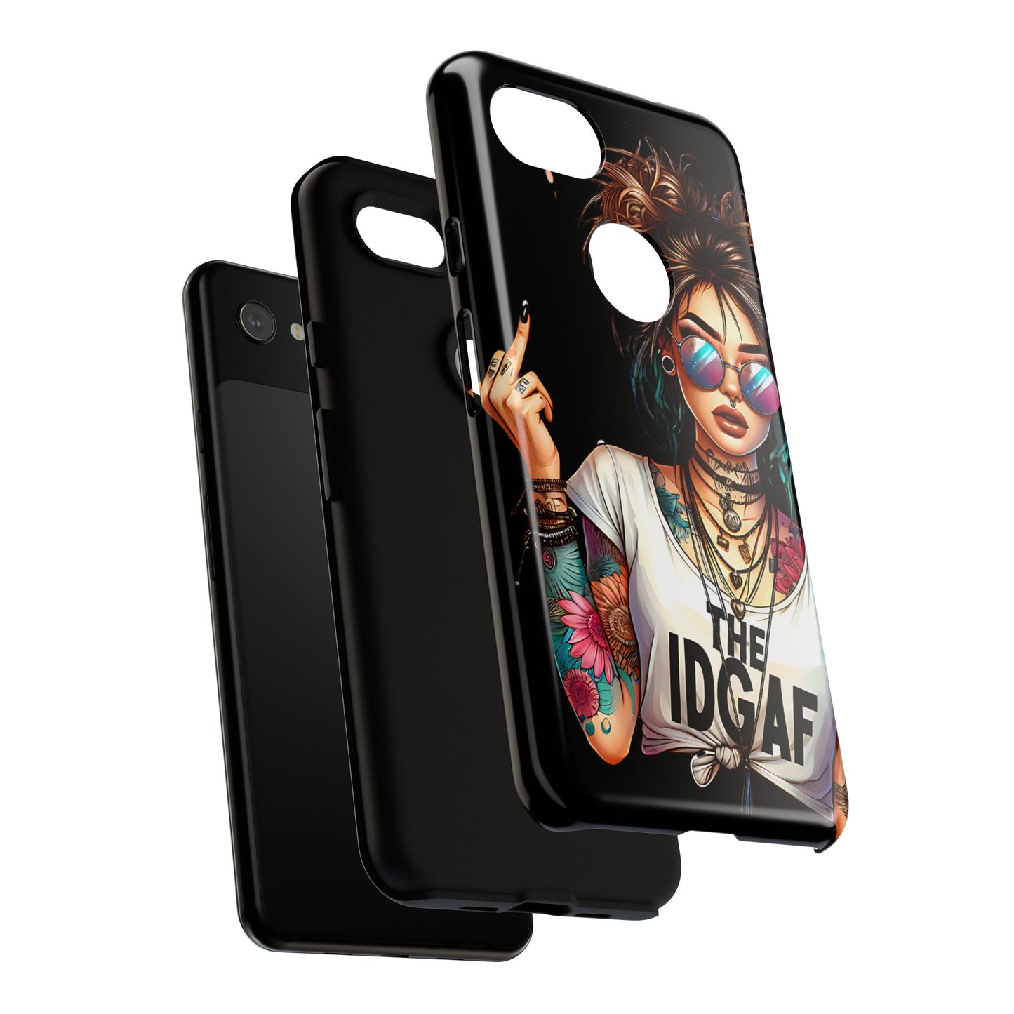 IDGAF Tough Phone Case - Edgy Tattoo Design for Bold Personalities