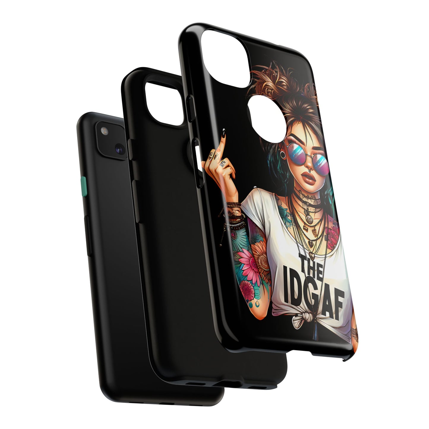 IDGAF Tough Phone Case - Edgy Tattoo Design for Bold Personalities