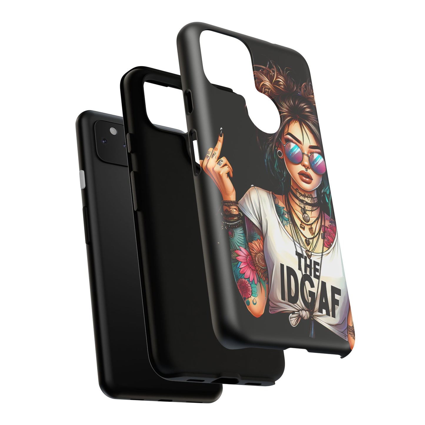 IDGAF Tough Phone Case - Edgy Tattoo Design for Bold Personalities