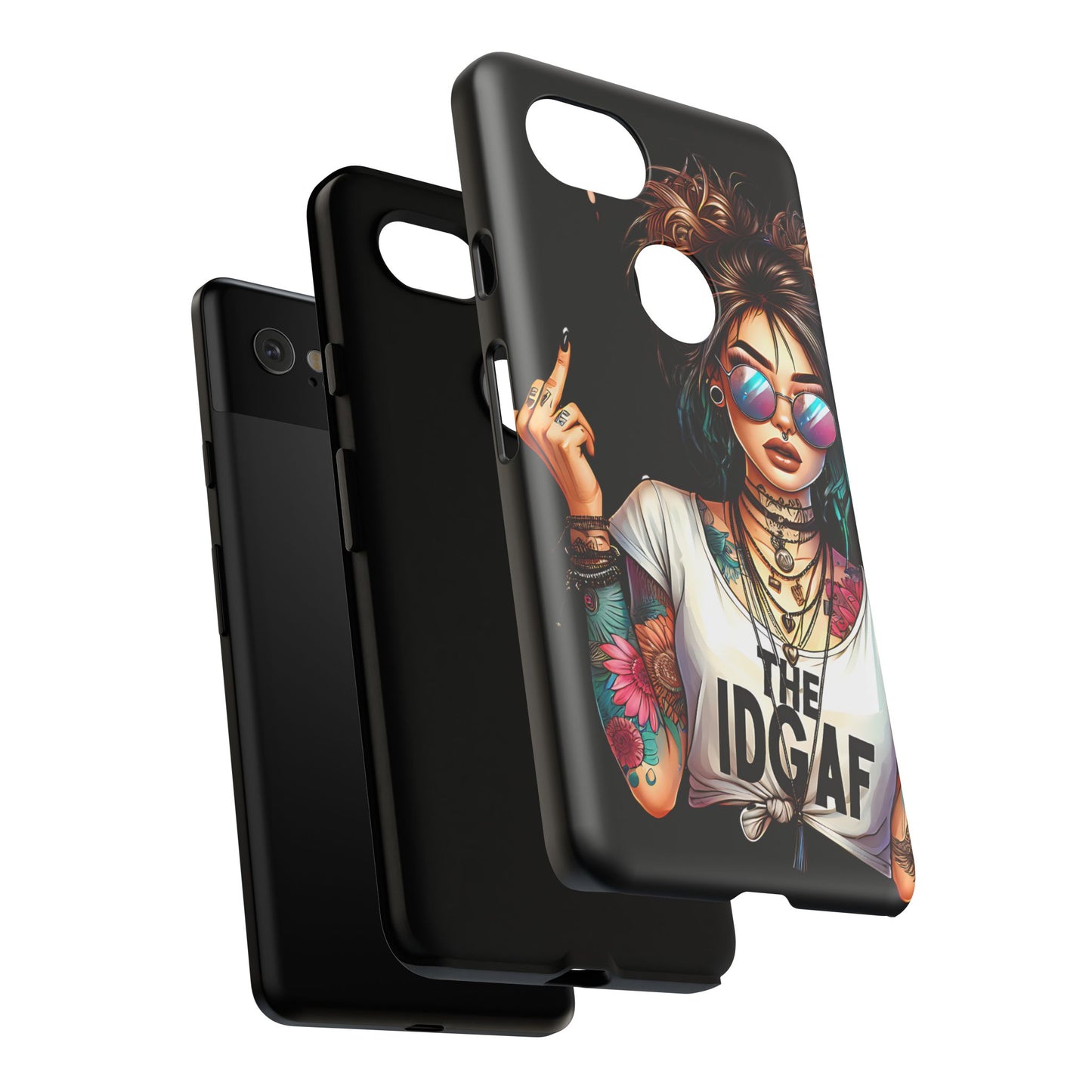IDGAF Tough Phone Case - Edgy Tattoo Design for Bold Personalities
