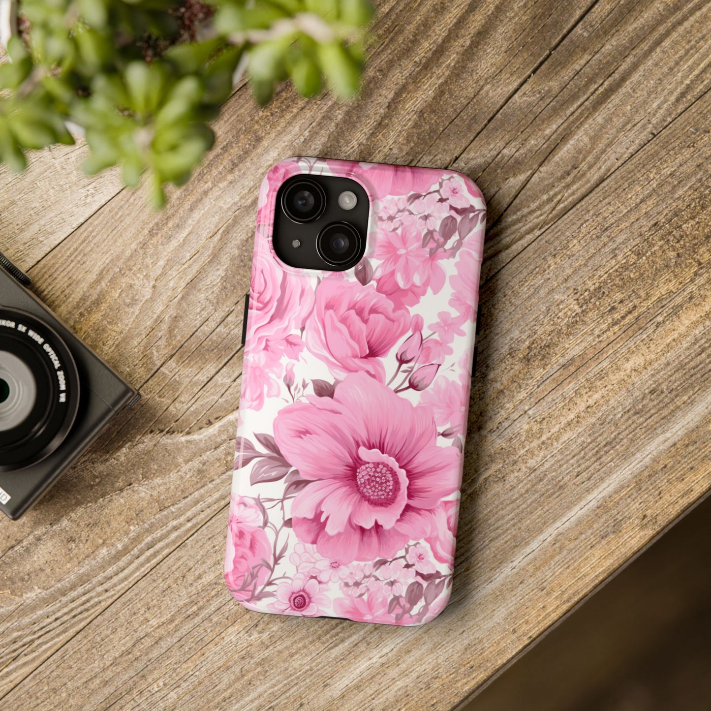Floral Tough Phone Case – Pink Blossom Design Soft Aesthetic, Strong Protection