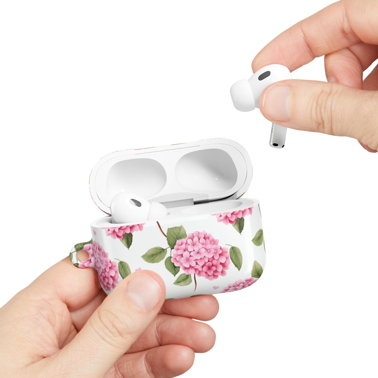 Bright Pink Hydrangea AirPod Case – Floral, Fun & Fabulous