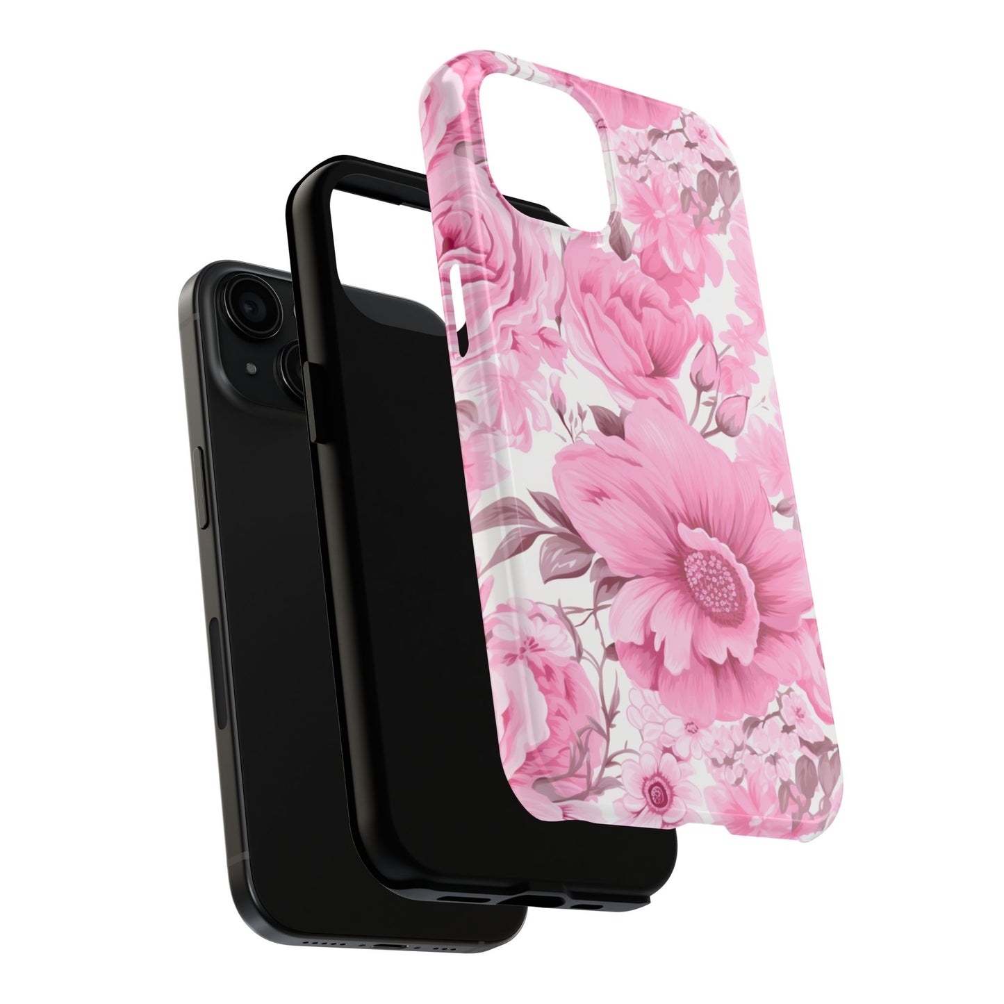 Floral Tough Phone Case – Pink Blossom Design Soft Aesthetic, Strong Protection