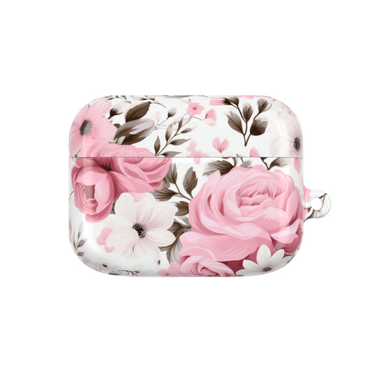 Floral AirPod Case – Stylish Pink Rose Design for Music Lovers Romantic Florals, Everyday Function