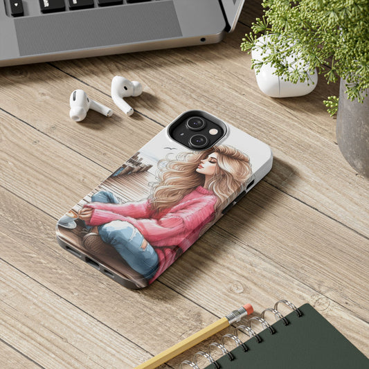 Dreamy Cozy Pink Girlie Phone Case - Illustrated Aesthetic for Fashion Lovers