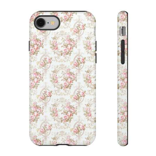 Floral Tough iPhone Phone Case - Vintage Pink Rose Design, Floral Phone Cover, Chic Gift for Her, Mother's Day, Birthday, Stylish Protection