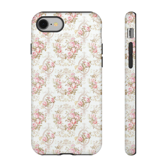 Floral Tough iPhone Phone Case - Vintage Pink Rose Design, Floral Phone Cover, Chic Gift for Her, Mother's Day, Birthday, Stylish Protection