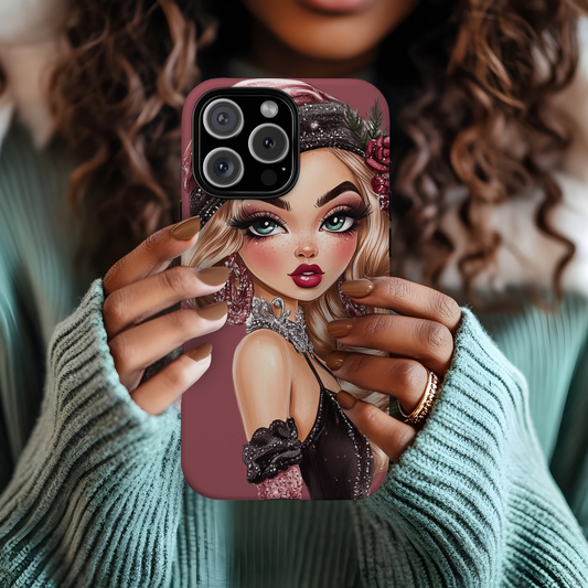 Stylish Phone Case with Glamorous1920's Flapper Girl Design
