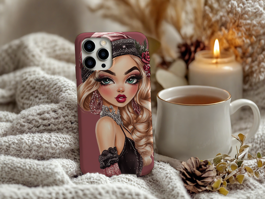 Stylish Phone Case with Glamorous1920's Flapper Girl Design