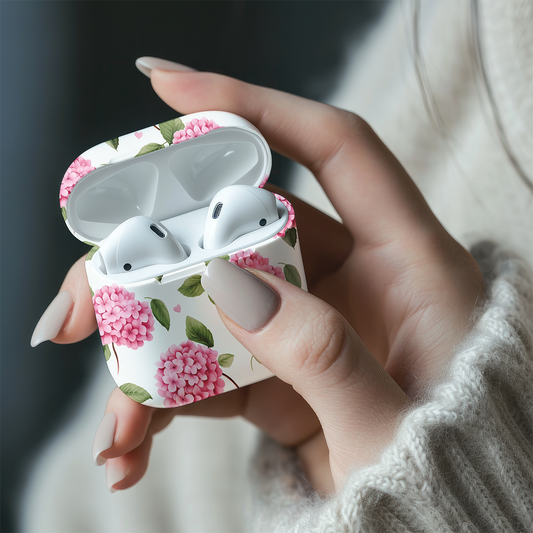 Bright Pink Hydrangea AirPod Case – Floral, Fun & Fabulous